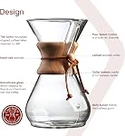 CHEMEX CFCM-8A Classique Series, Cafetière en verre, 8-Cup - Emballage exclusif, transparent