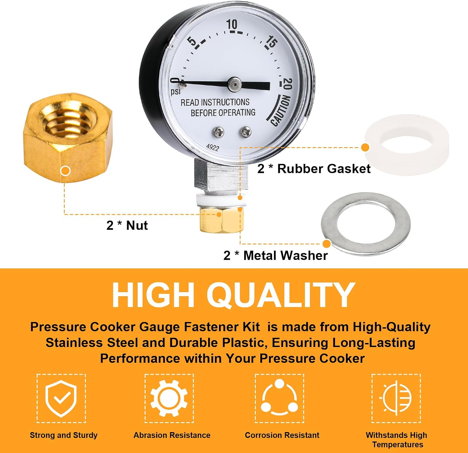 2 Set 82248 Pressure Cooker Gauge Fastener Pack for Presto Pressure Canner