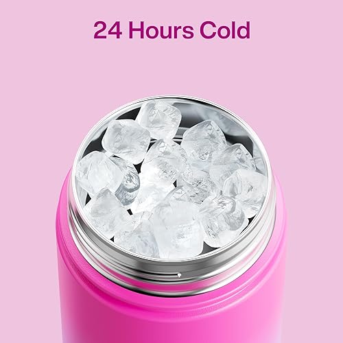 Miniatura 846 de ENCOOL Botella de agua aislada con popote, de acero inoxidable, a prueba de fugas, sin BPA, al vacío de doble pared que se mantiene fría durante 24