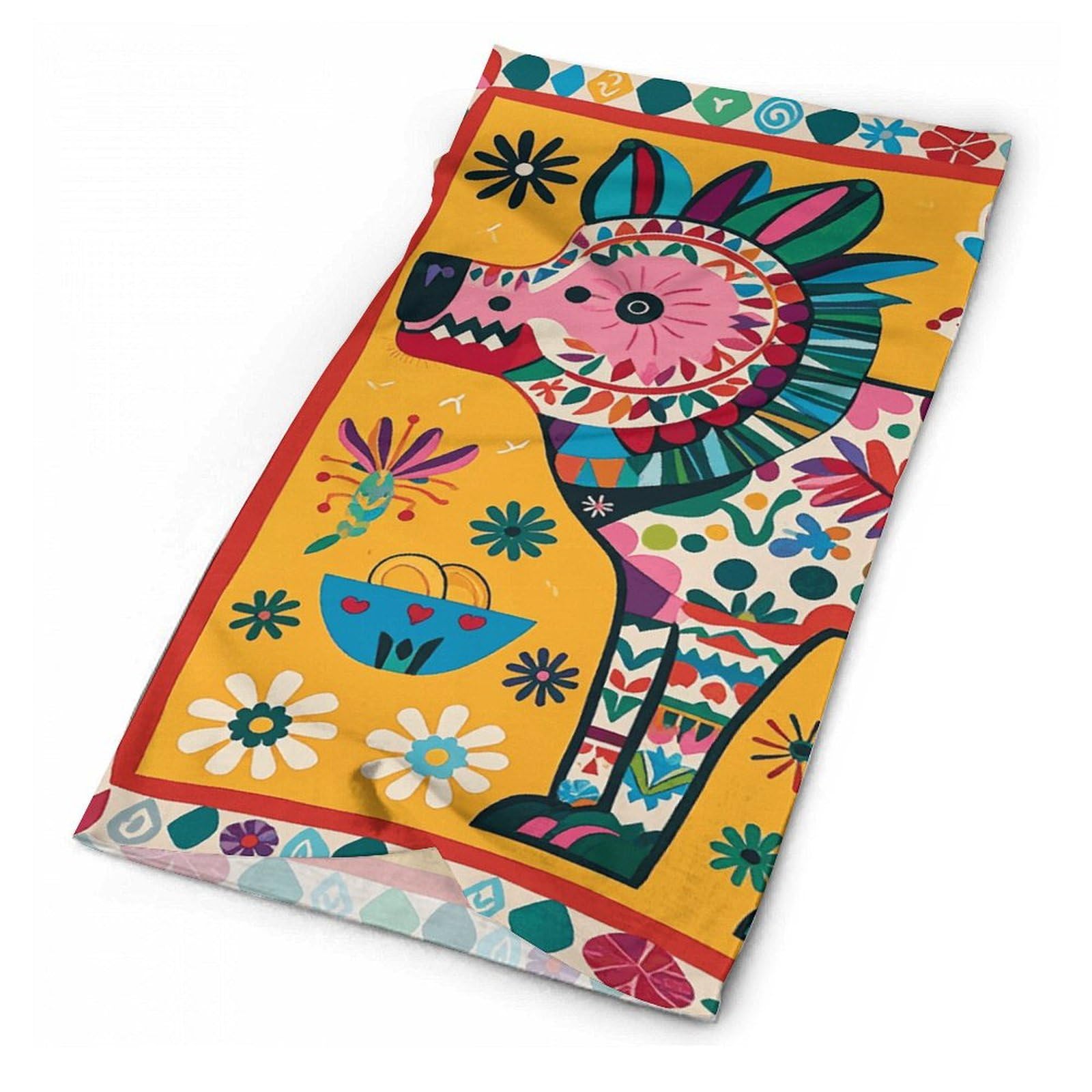 FZQVSGW Balaclava Neck Gaiter Mexican Otomi Animal Neck Face Mask Windproof Scarf Face Cover for Men Women