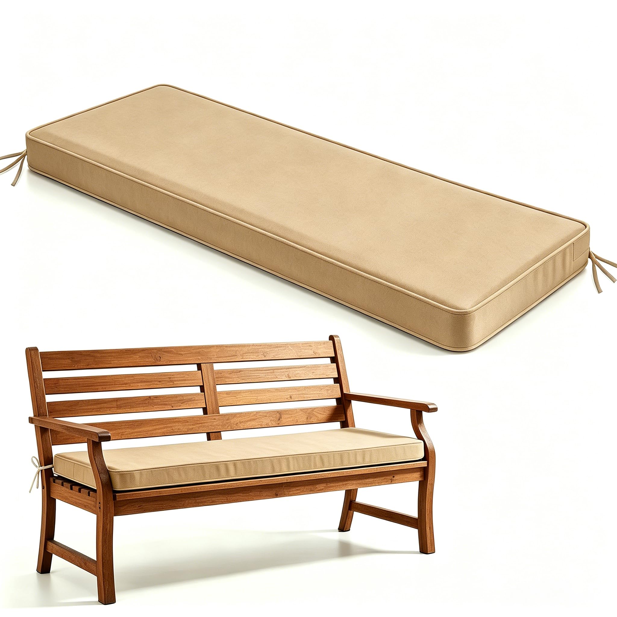 Cojín para Banco de Exterior Impermeable para Muebles de Patio Cojín Antideslizante con Funda Extraíble para Columpio de Jardín Sofá de Porche O Terraza
