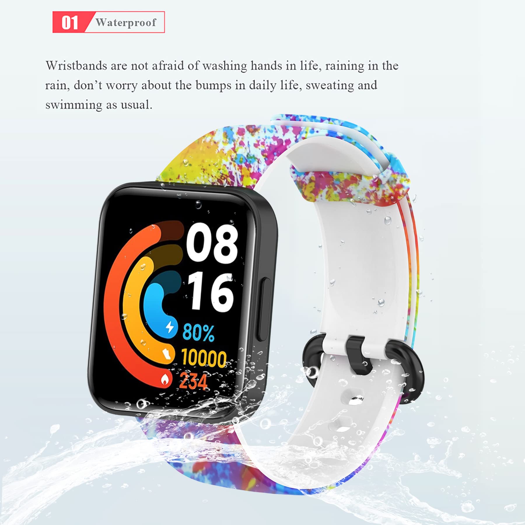 6 Cinturini Colorati Per Xiaomi Watch 2 Lite - Braccialetti Silicone Ricambio - Foto 4