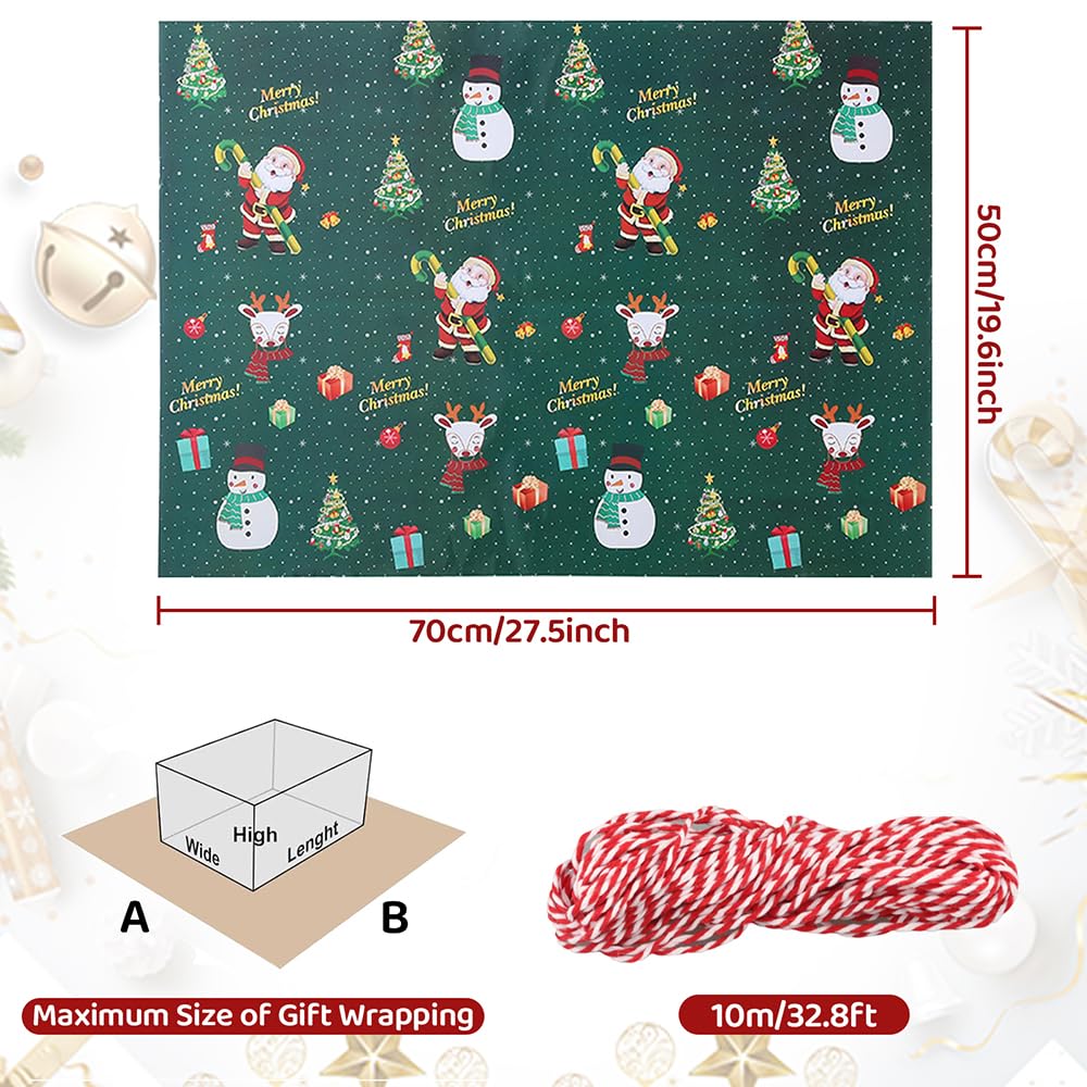 Papier Cadeau, 12 pièces Papier Cadeau plié Noël - 70 cm x 50 cm Papier Papier Cadeau, 12 pièces Papier Cadeau plié Noël - 70 cm x 50 cm Papier
