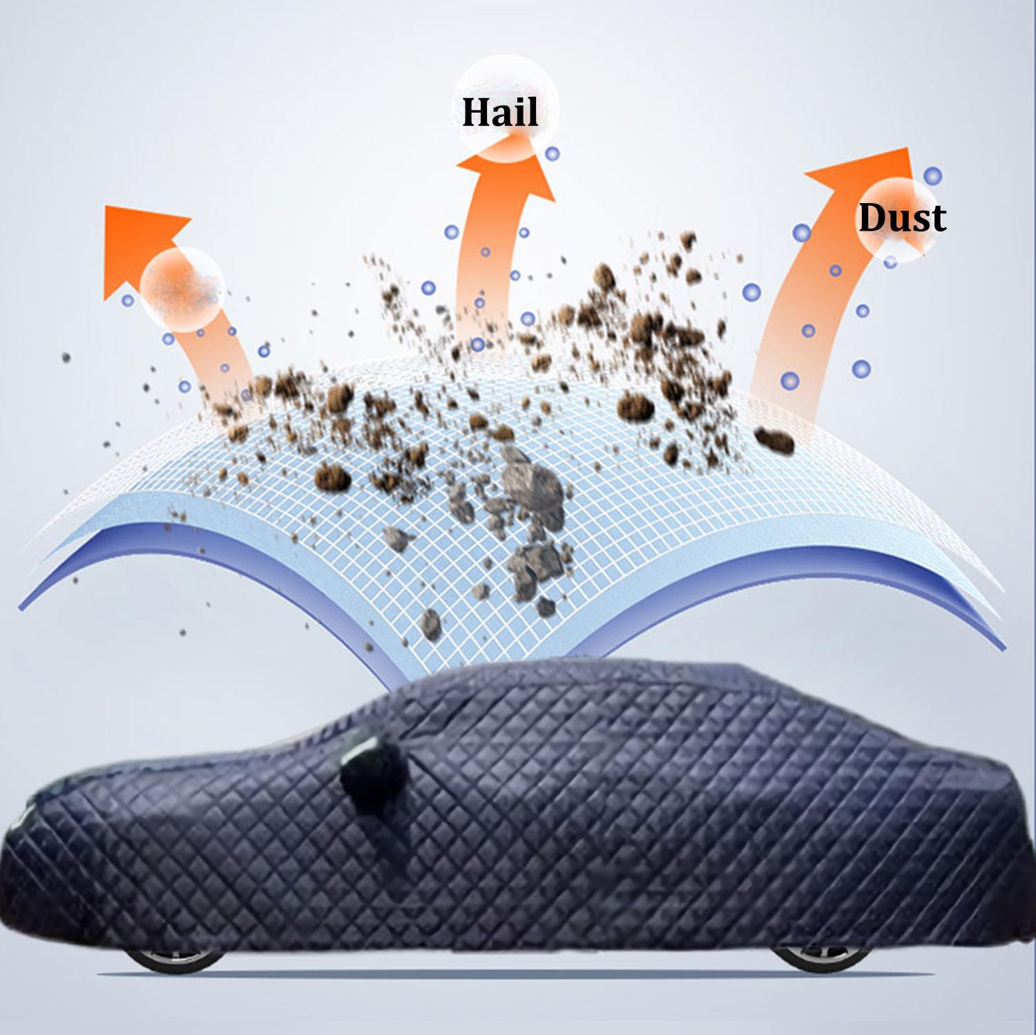 Funda Coche Antigranizo para Audi RS6 2002-2023, Cubierta de Coche Exterior Impermeable, Lona Coche Transpirable Antigranizo Antinieve, con Cremallera Exterior