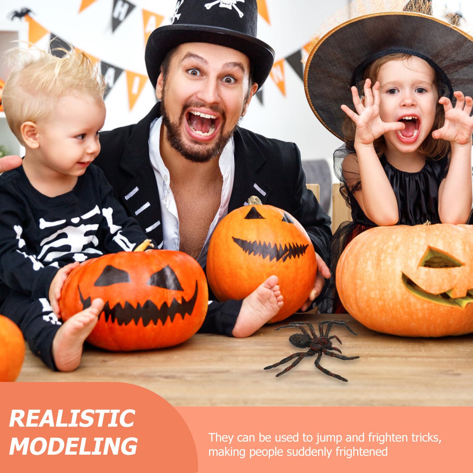 Uonlytech 18 Pcs Araignée Décorative d'halloween Géante en PVC