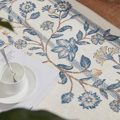 Miniatura 7 de jinchan Alfombra de pasillo de 2 x 7 pulgadas, lavable, para el suelo, floral, vintage, elegante, de lujo, con estampado de guirnalda, suave,