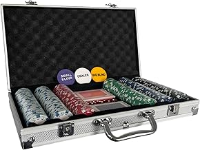 Oypla Poker Set - 300 Piece Texas Hold Em Complete With Chips, Cards, Dice, And Casino Style Case