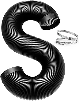 5 Inch Air Duct Hose, Easy-to-Install 5 Feet Dryer Vent Hose with 2 Clamps – 4 Layer PVC and Aluminum Flexible Duct for Heating Cooling Ventilation and Exhaust
