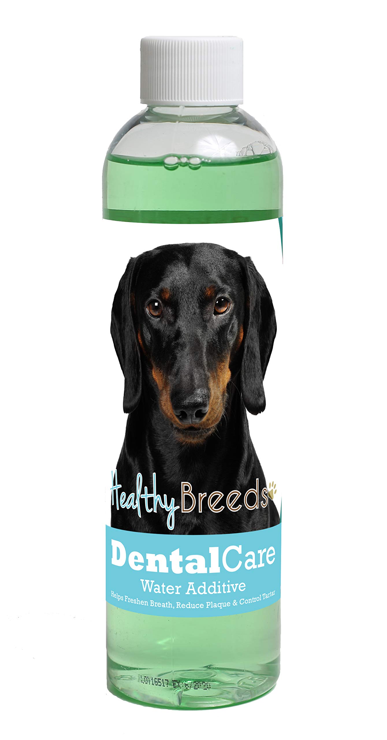 Healthy Breeds Dog Dental Care Water Additive for Dachshund - Helps Freshen Breath, Reduce Plaque & Control Tartar - Mint Flavor - 8 oz
