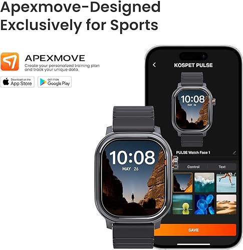 Miniatura 5 de KOSPET Pulse - Relojes inteligentes para hombre, llamadas y respuesta Bluetooth, duración de la batería de 25 días, AMOLED de 1.96 pulgadas, Negro