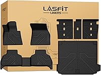 Vista 25 de LASFIT - Tapetes de suelo y maletero de auto, ajuste personalizado, de TPE, para todo tipo de clima, impermeable, juego completo, negros