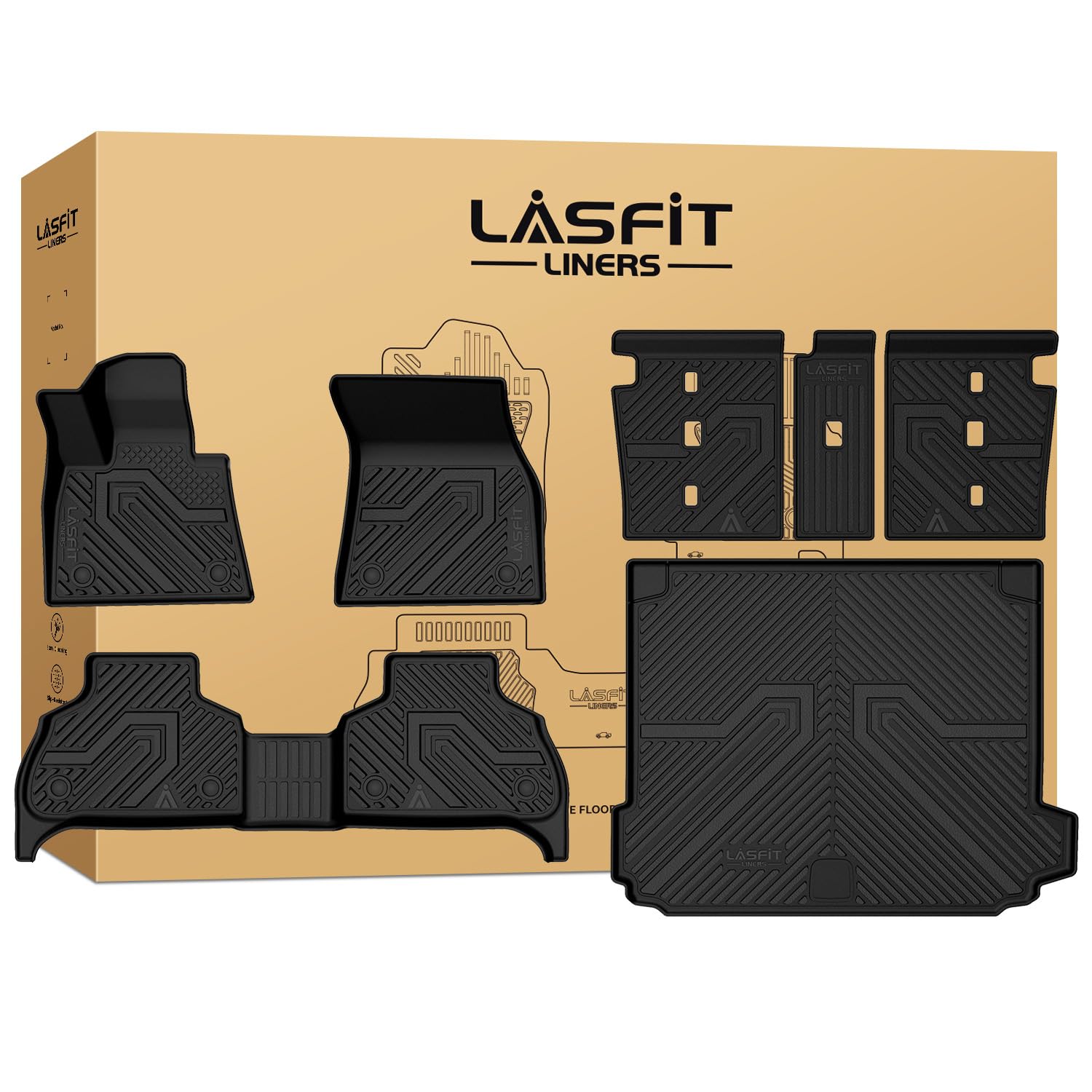 LASFIT Floor Mats for BMW 2019-2025 2026 PHEV(xDrive 50e) Only Fit 5 Seats