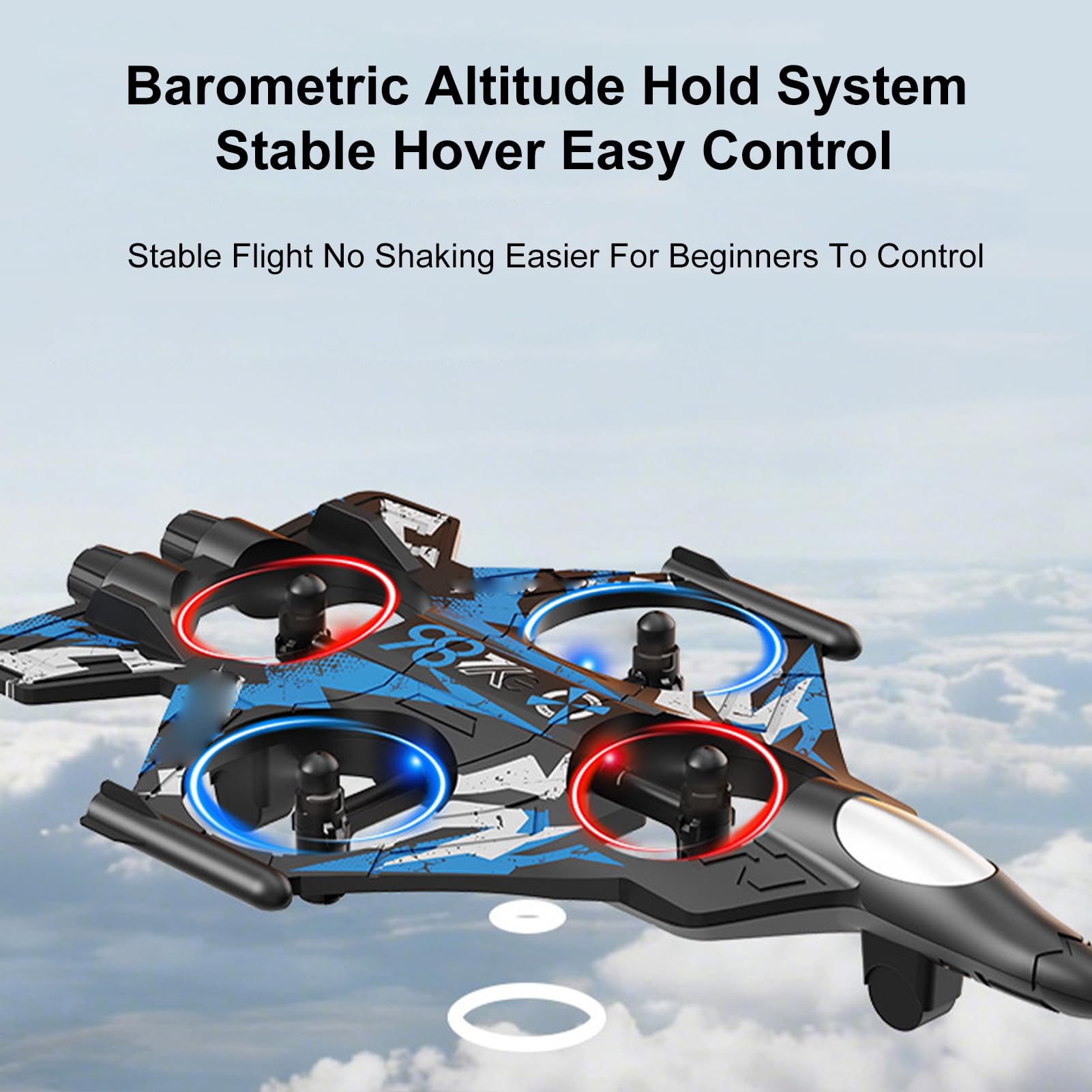 Alomejor Avión RC, Avión Teledirigido con 360, Luces LED de Modo sin Cabeza de 3 Velocidades para Principiantes (Blue)