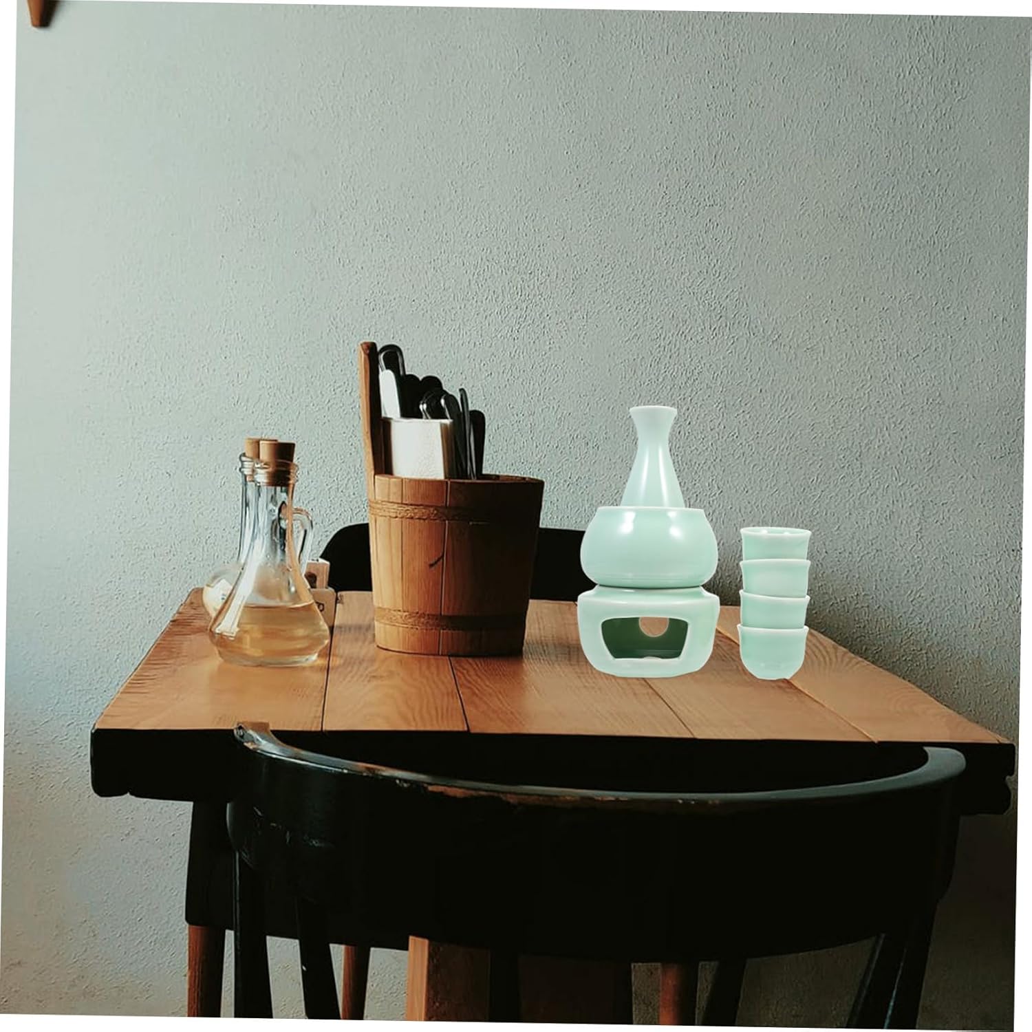 Japanese Sake Set Warmer Ceramic Wine Heater Sake Serving Cups Japanese Style Home Decor