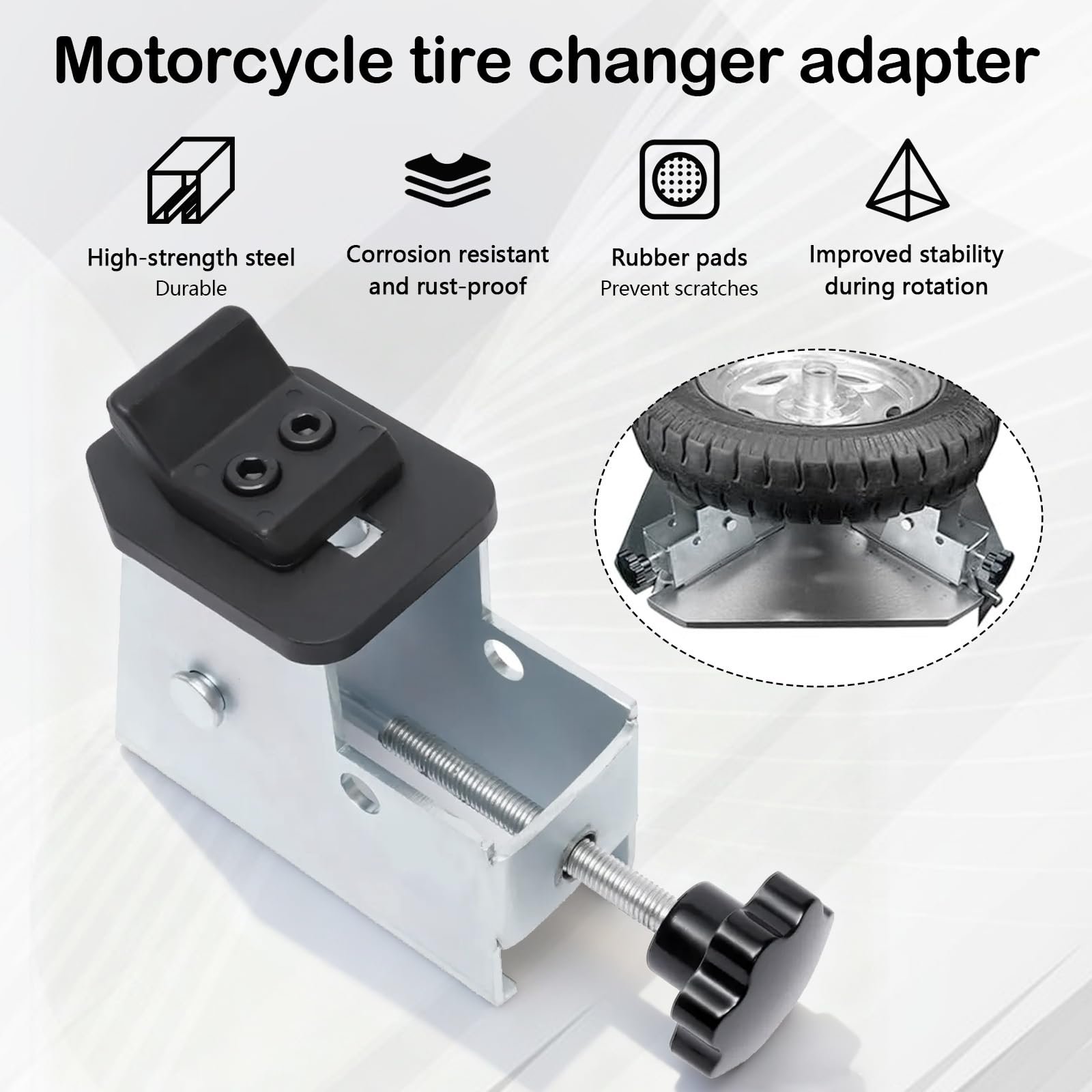 4pcs Adaptador De Motocicleta para Cambiadores De Neumáticos, Adaptador para Desmontadoras De Neumáticos De Menores De 49 mm Mordaza Estándar Acero Superficie Niquelada
