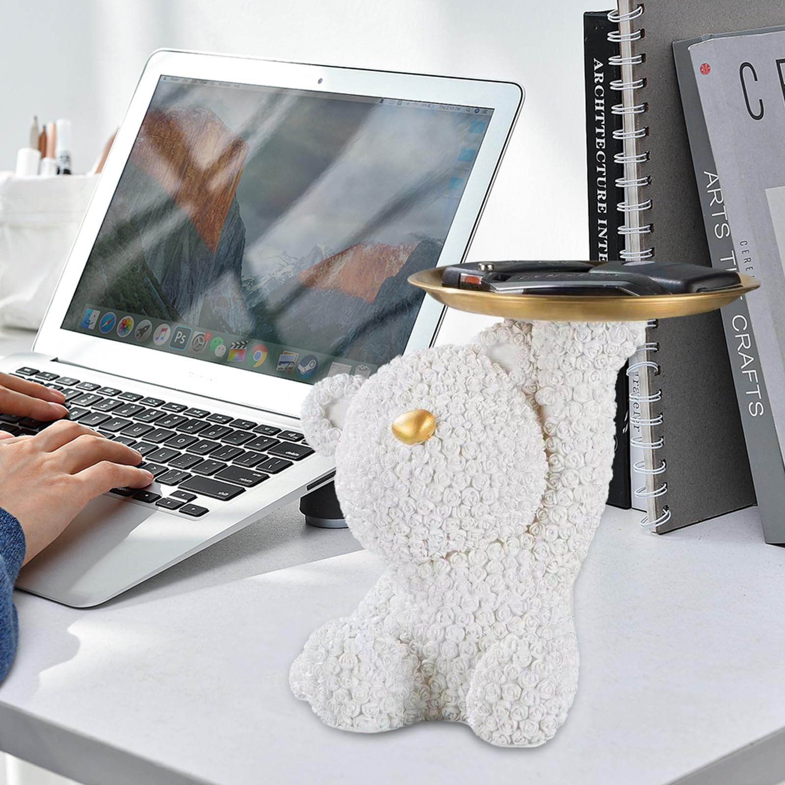 Produktbild von YHAILI Miniatur-Bär-Statue, Tier Mit Laptop, Computer-Figur