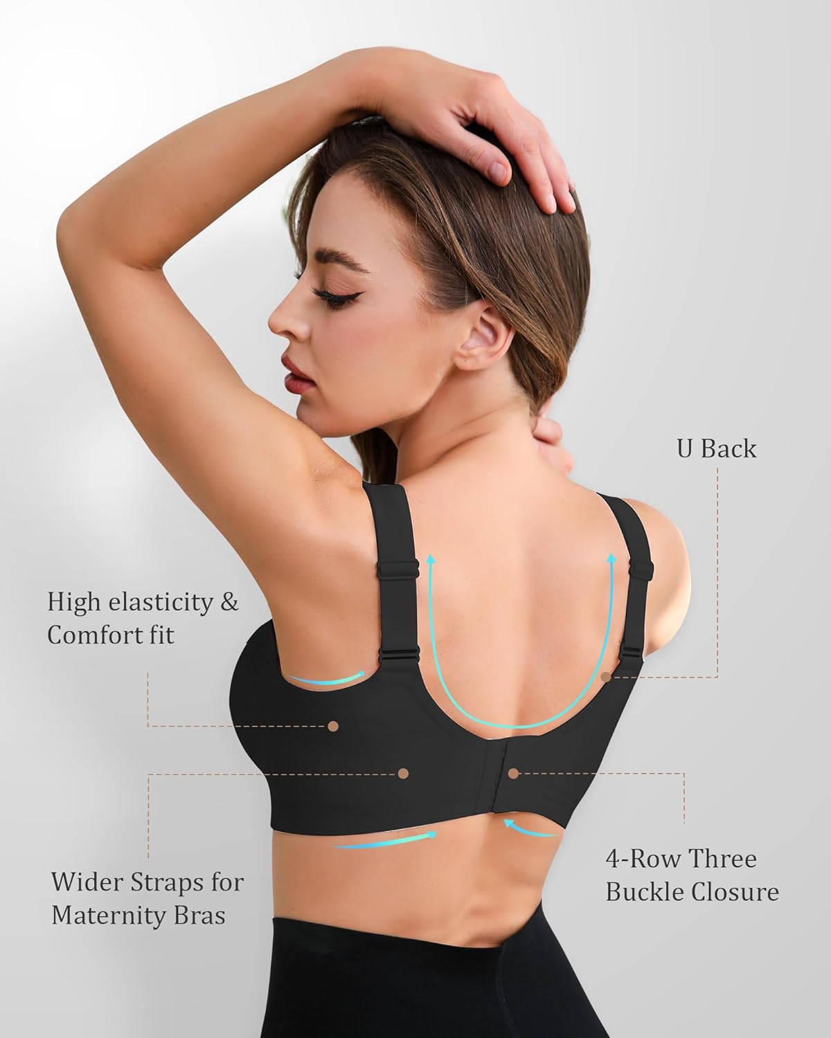 Nursing Bras for Breastfeeding, Ultra Comfort Maternity Bra with Jelly Strip Support, Buttery Soft Seamless Bralette - Image 3