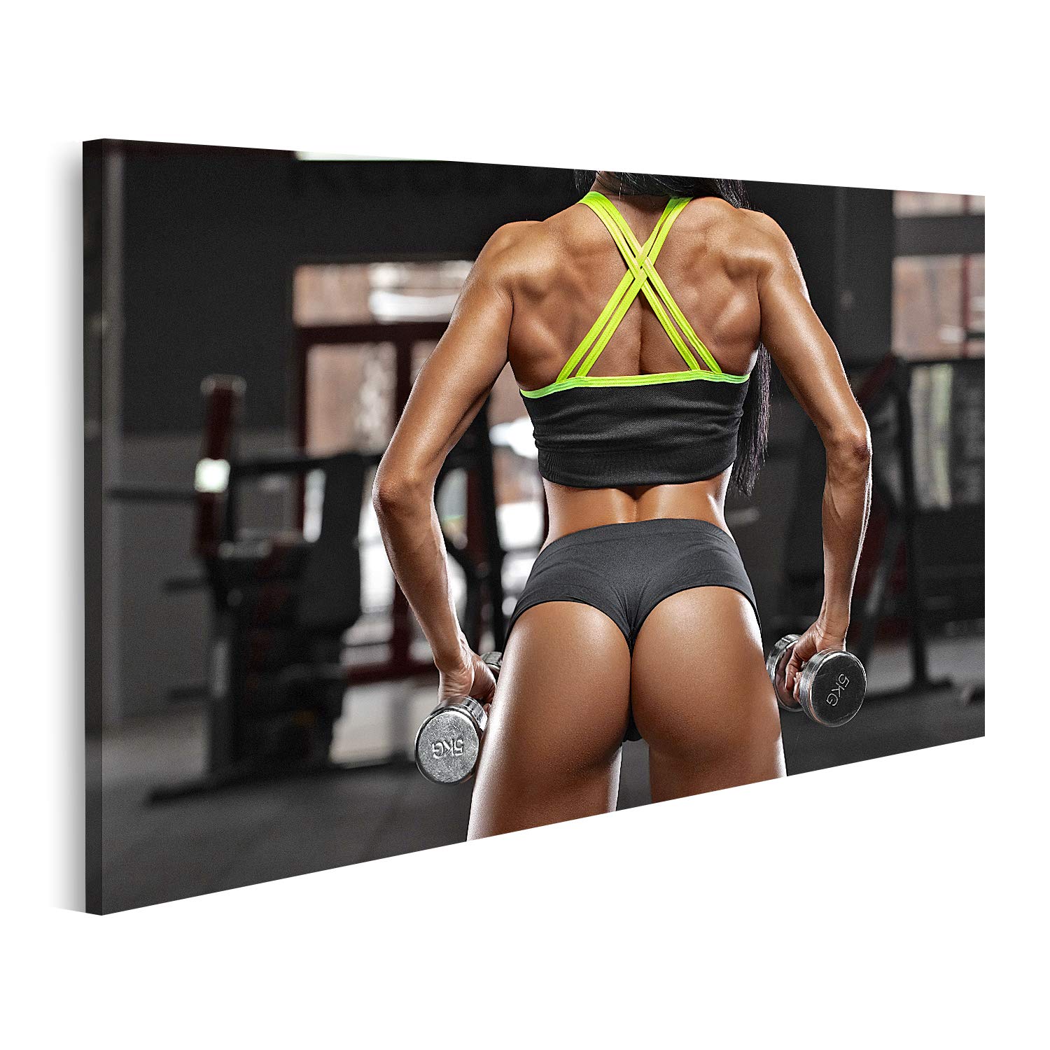 Islandburner Tableau Sur Toile Homme Athlétique Torse Nu Noir Blanc Fitness Cadre Affiche Poster Murale Tableaux