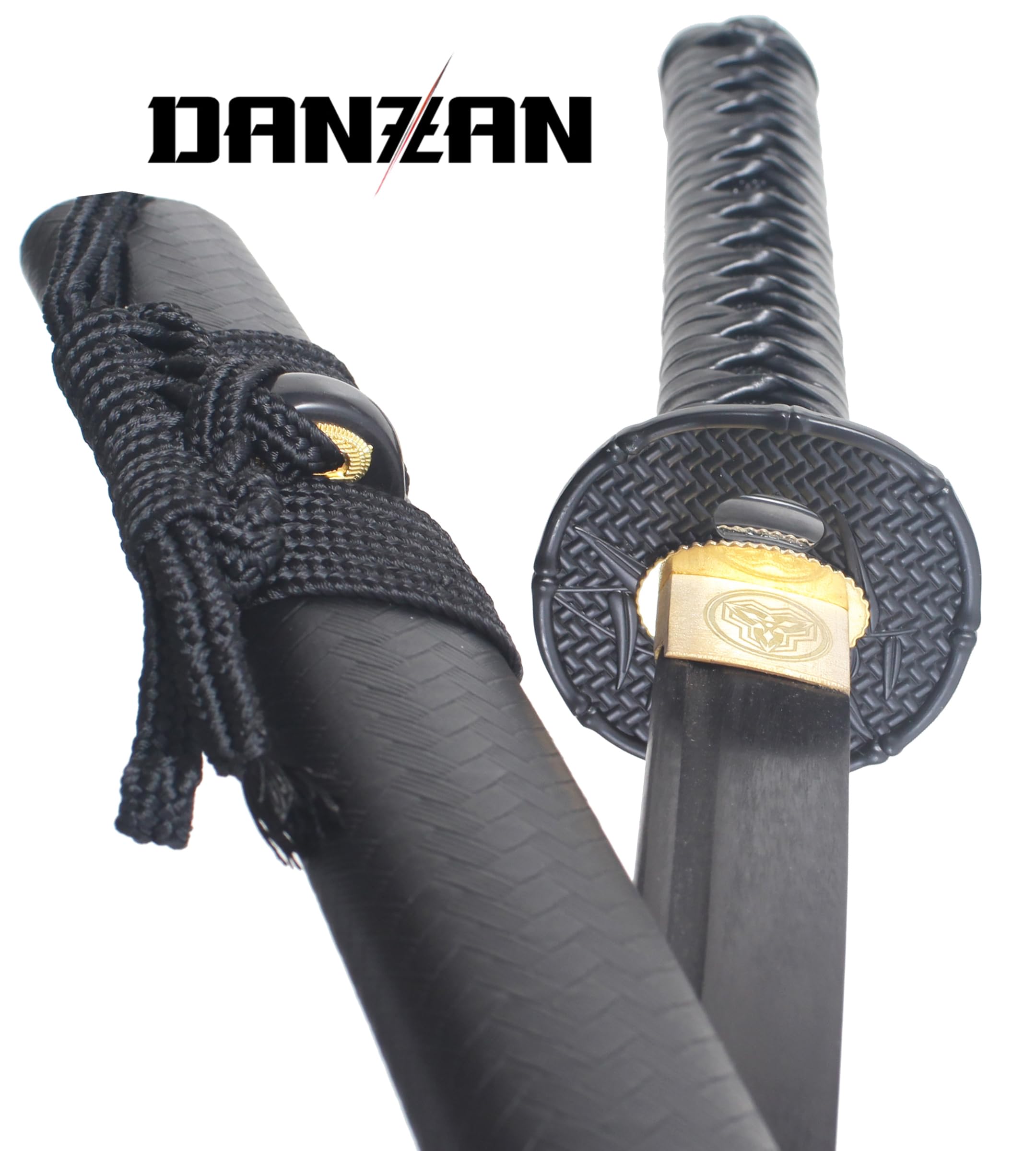 Danzan Katana Bambou Lame en Bois Wenge Noir - Sabre Katana Japonais Epee - Lame Bois Wenge Noire
