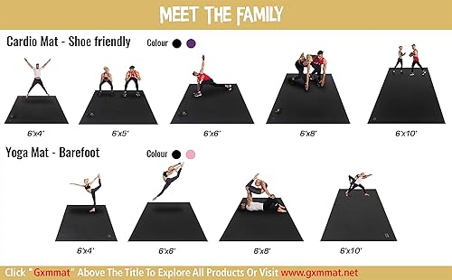 Miniatura 7 de GXMMAT Large Exercise Mat 6'x6'x7mm, Workout Mats for Home Gym Flooring, Extra Wide and Thick Durable Cardio Mat, High Density Non Slip Fitness Mat