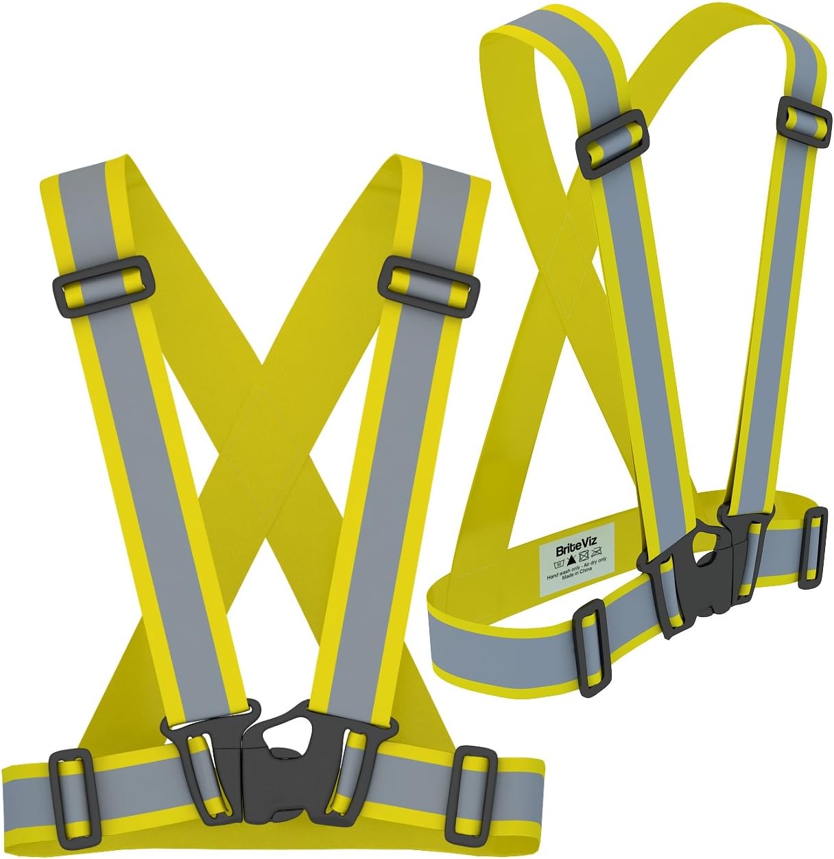 BriteVio High Visibility Reflective Safety Vest - Must Have for Runners, Cycling, Walking, Running and Bikers