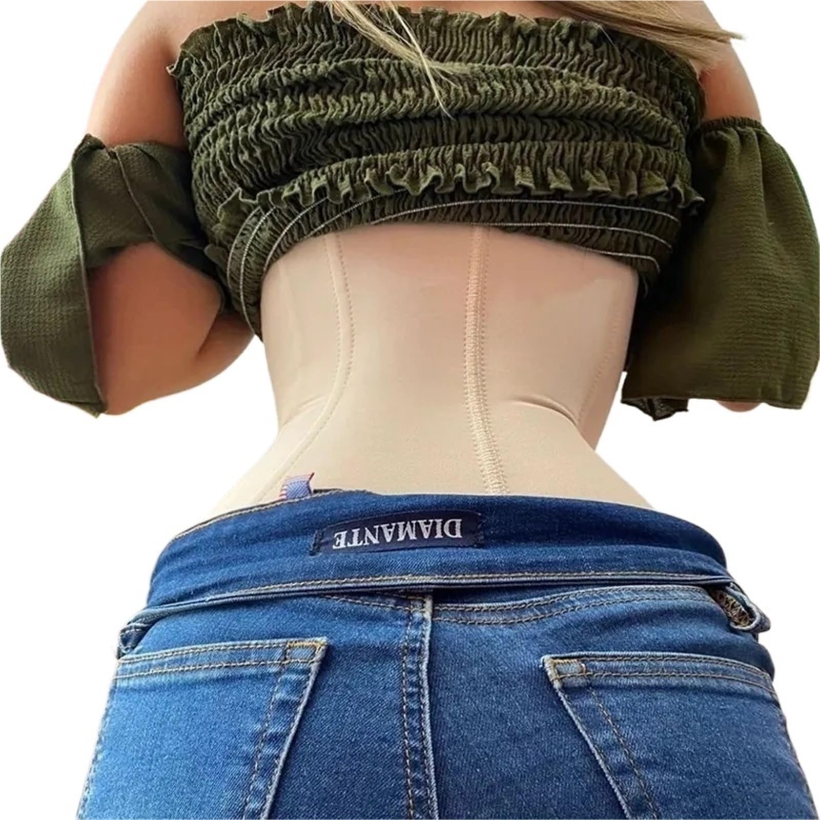 Fajas Reductoras Mujer Faja Moldeadora de Cintura, Pantalones Cortos de Doble compresión, Control de Abdomen, Faja Adelgazante, cinturón modelador de Abdomen Plano(Skin,XS)