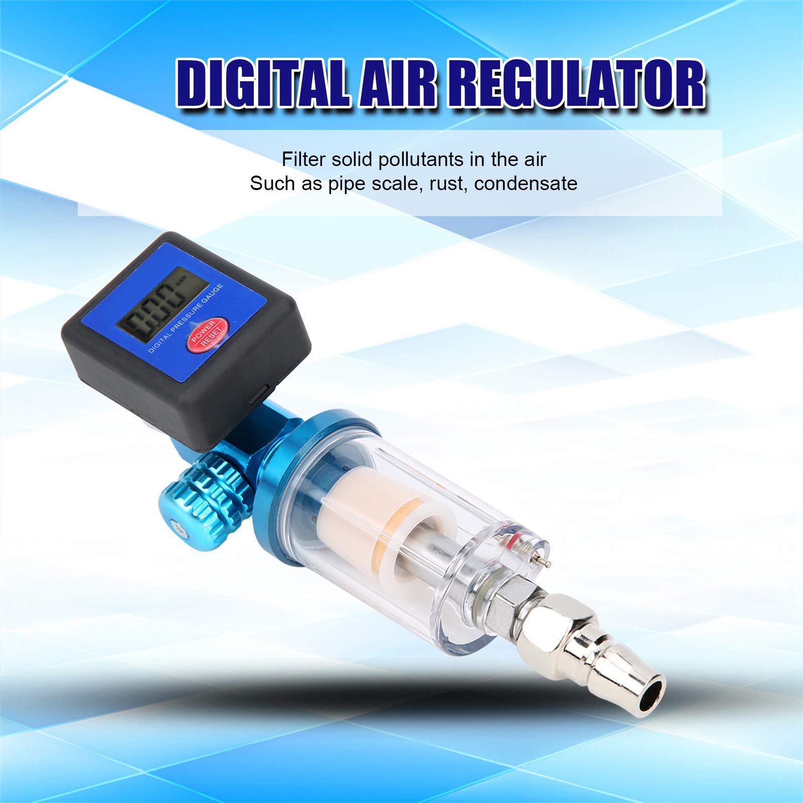 Regulador de Presión de Aire Digital para Pistola de Pintura con Filtro de Trampa de Agua Resistente a la Corrosión MF08 MF01