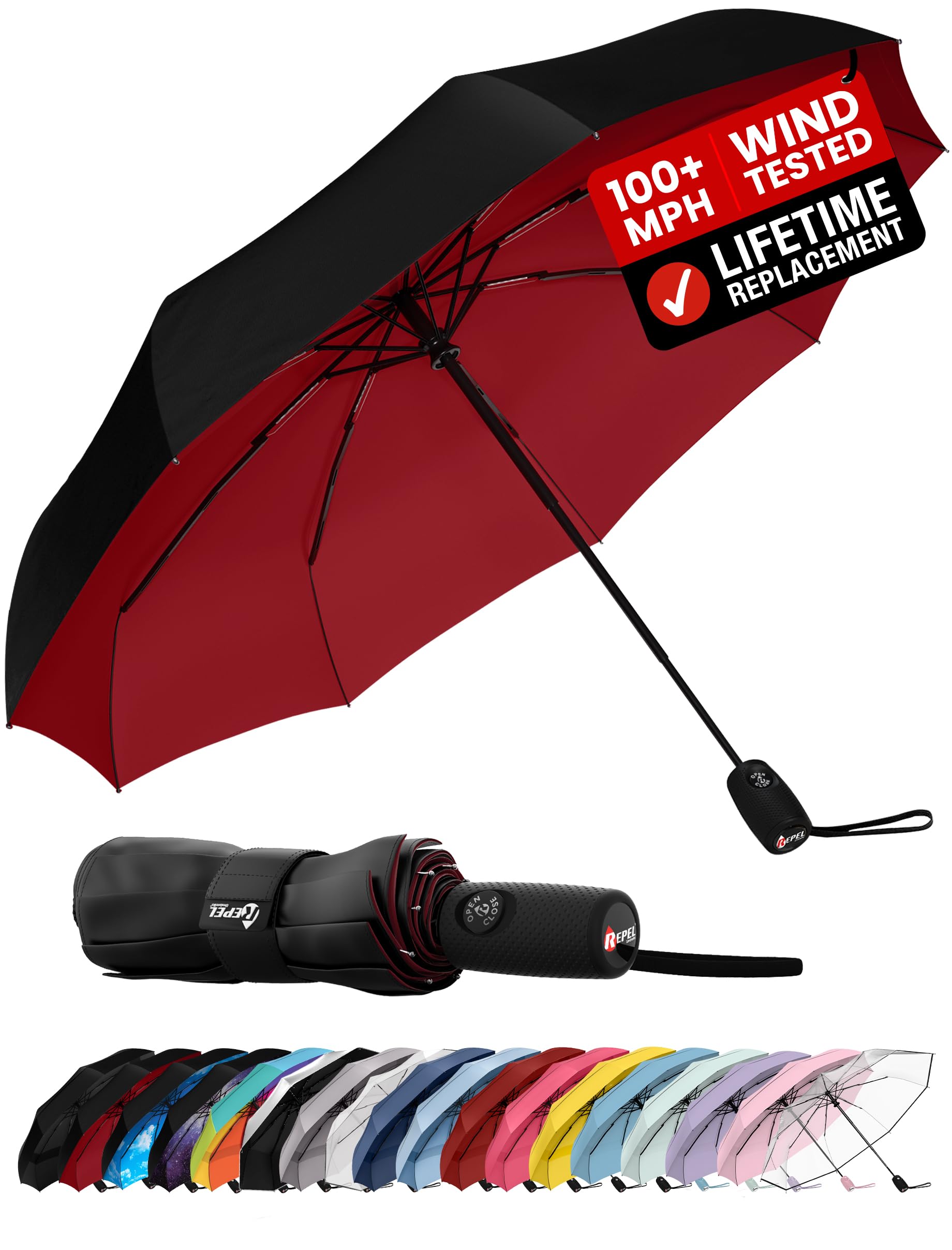 Upper Echelon Windproof Travel Umbrella