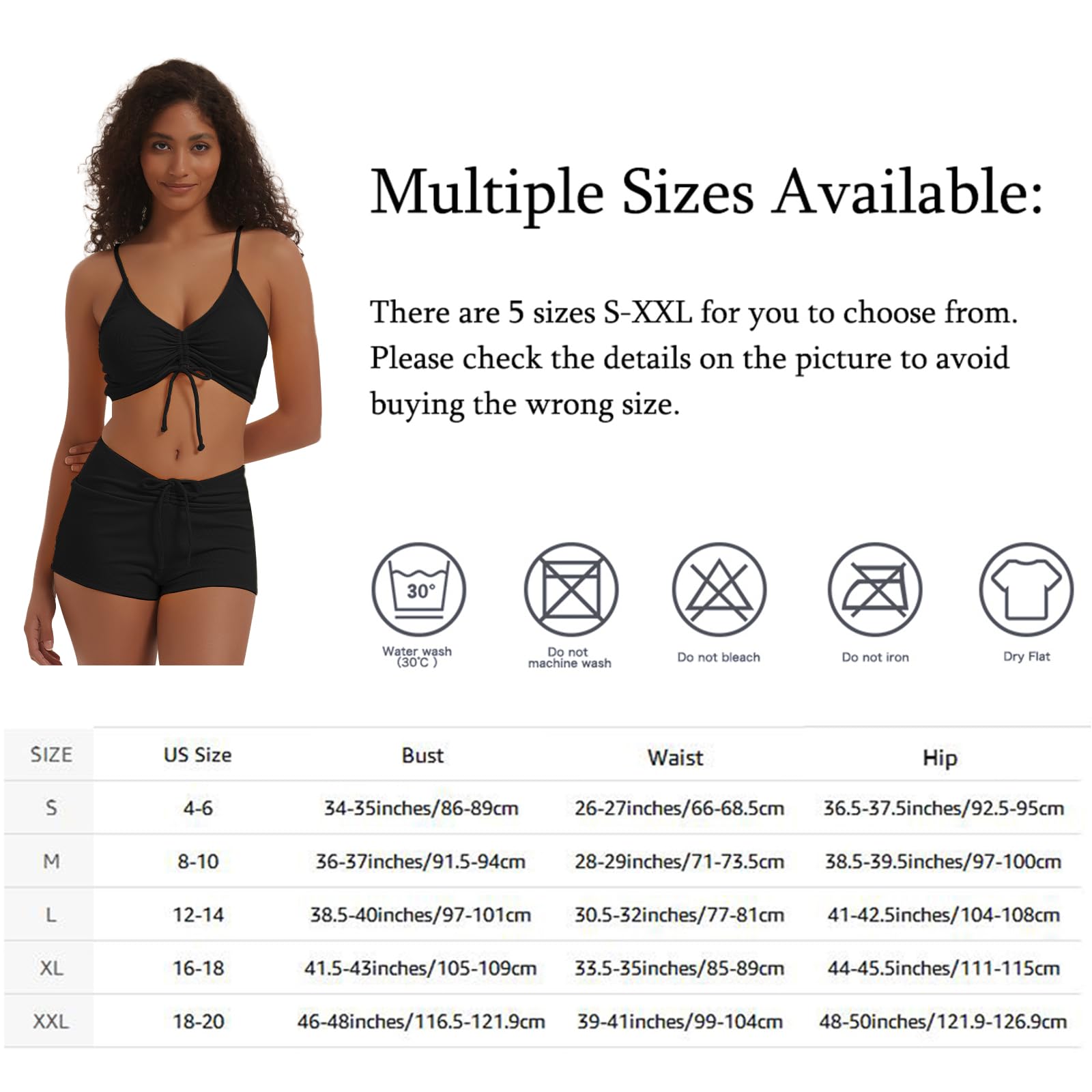 Meioro Traje de baño Sólido Conjuntos de Bikinis para Mujer Bikini Sets Corto con Lazo en la Parte Delantera Ropa de Playa de Dos Piezas Trajes de Baño Atléticos
