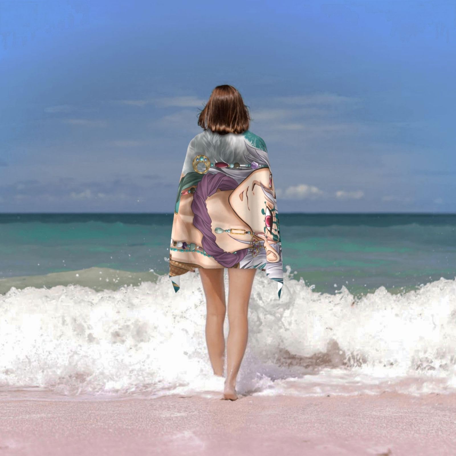 TheBONEZ×Cloveru×POLeR 特大ビーチタオル The BONEZ × Cloveru × POLeR Microfiber Beach Towel: Sho