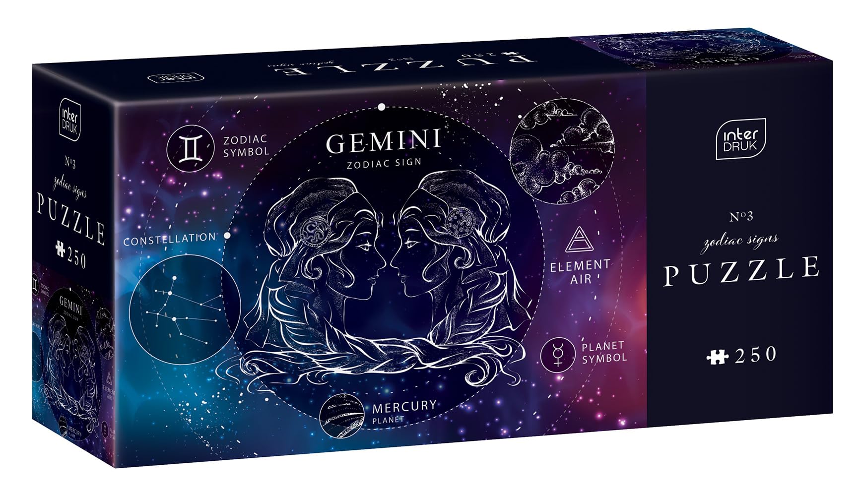 Interdruk - 250 Piece Jigsaw Puzzle for Adults - Zodiac Signs - Gemini