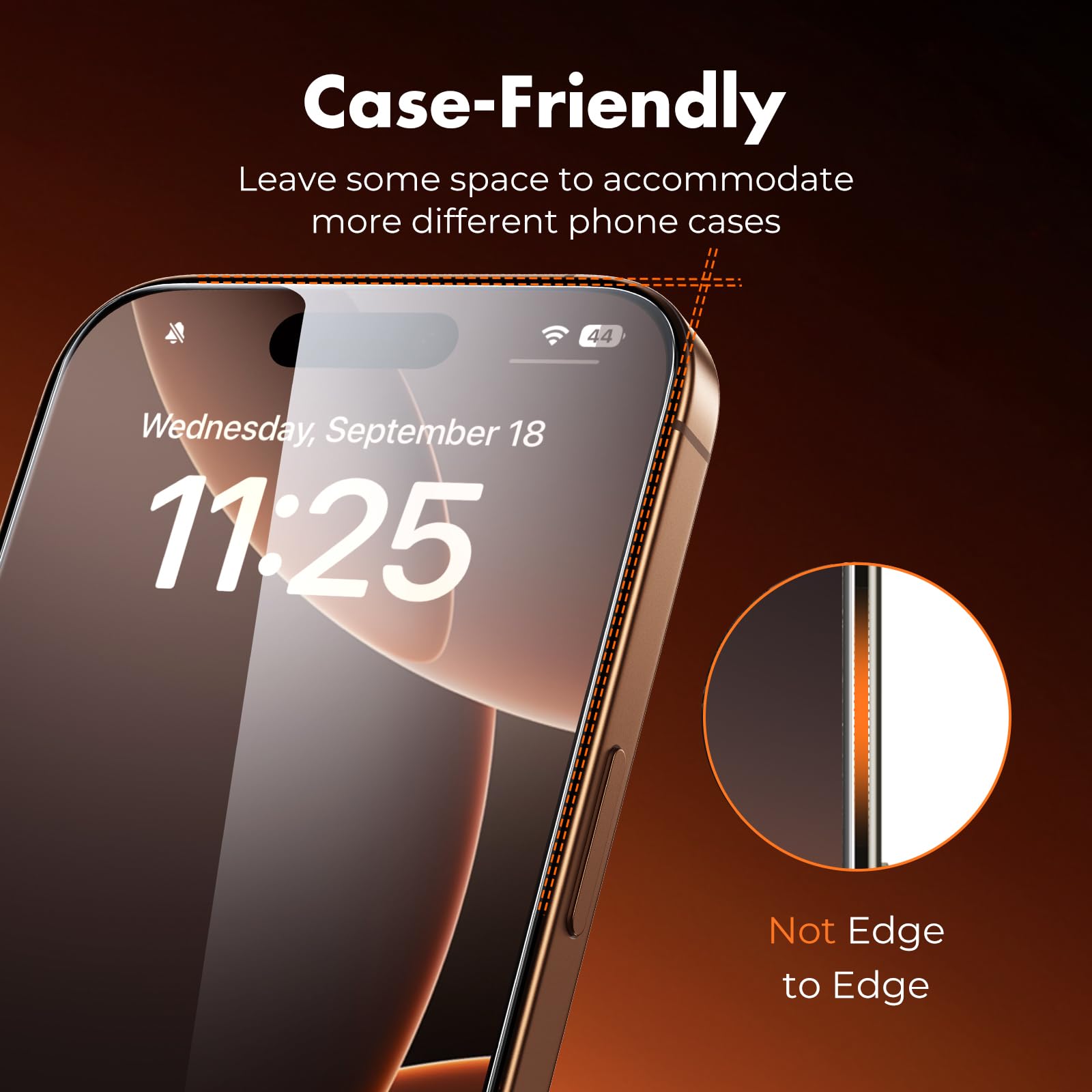 UNBREAKcable Pellicola Protettiva per iPhone 16 Pro 6,3 Pollici, Vetro Temperato HD Doppio Anti-Rottura, Copertura Completa, Durezza 9H, Cornice di Installazione Facile - Pacco da 3