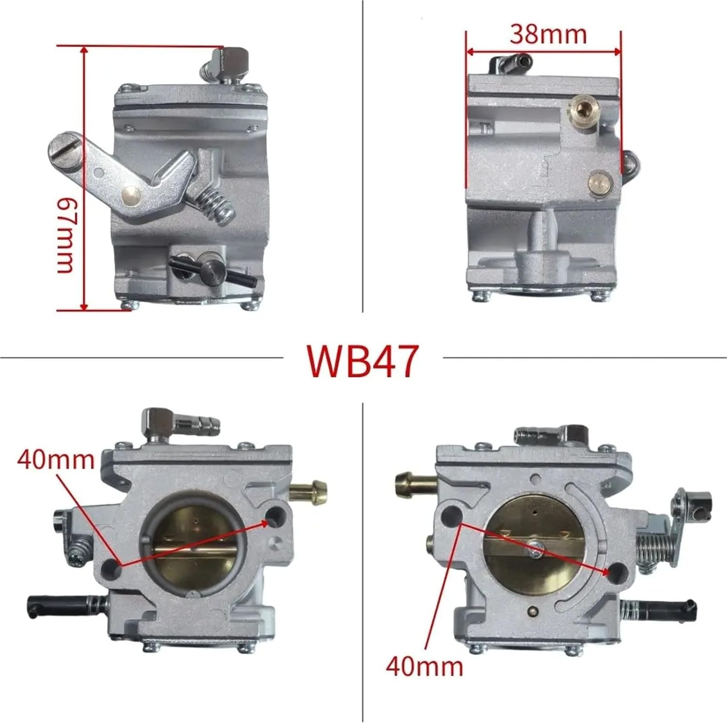 Lawn Mower Carburetor For WB-47 WB47 100CC-200CC Brushcutter Carb