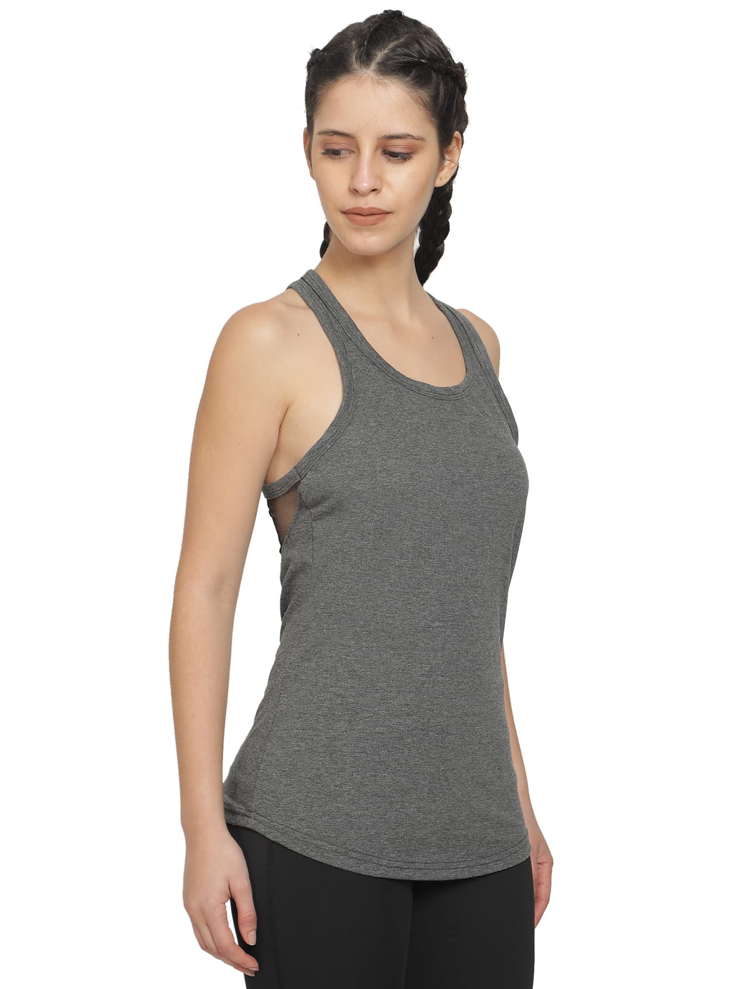 the dance bible Women Stylish Activewear Sports Tank Top with Mesh Design Racerback-picture-10