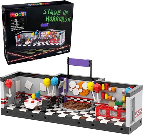 -MOC FNAF - Juego de construcción de escenarios, lindos bloques de construcción creativos para niños, Halloween para niños (745 piezas)
