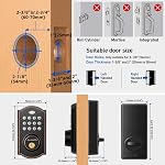 ELAMOR M19 Keyless Entry Door Lock - Smart Lock with Keypad, Auto-Locking Electronic Deadbolt, 50 User Codes, Waterproof Security, Easy Installation for Front Door, Ideal for Home Apartment Use