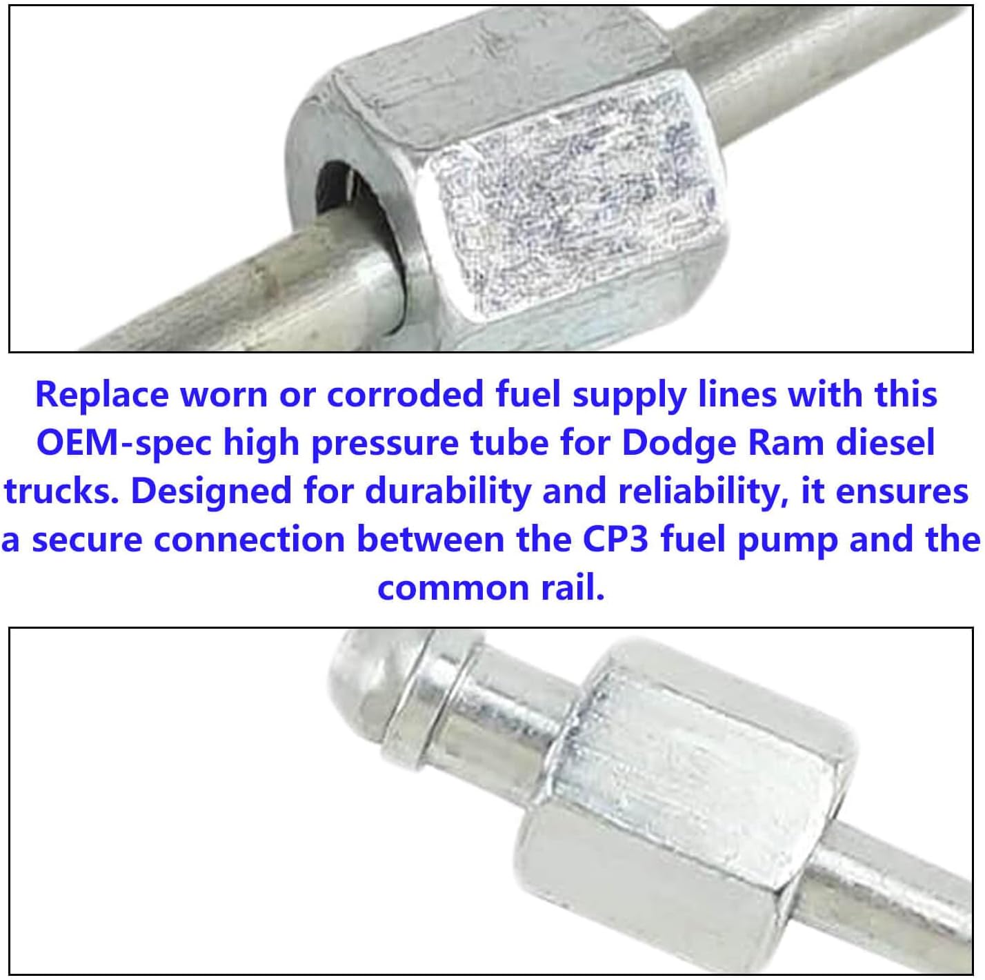 Fuel Rail Supply Line 5086870AA 3957079 High Pressure Tube CP3 Fuel Pump to Common Rail Compatible with Dodge Ram 2500 3500 Cummins 5.9L Diesel 2003-2009