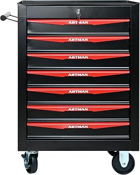 RYH 7 Drawers Rolling Tool Chest,30.5"H x 20.9"W x 13"D Black, 7 Drawers