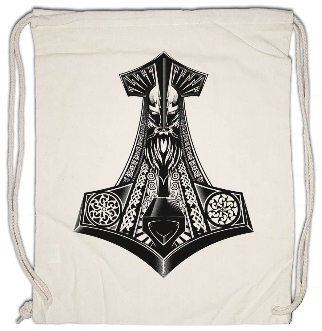 Urban Backwoods Yggdrasil Turnbeutel – Baumwoll-Sporttasche Mit Zugbändern, 38x46 Cm
