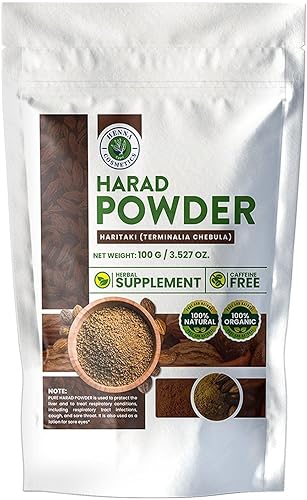 Harad PowderTerminalia ChebulaHaritaki - Suplemento de hierbas, puro  3.53 oz(3.53 onzas) 100% natural, puro, orgánico
