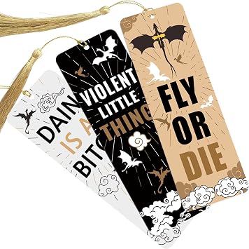 Dragon Acrylic Bookmarks, Bookish Merch Book Lovers, Unique Bookmark for Men, Page Markers Reading Accessories - Set of 3