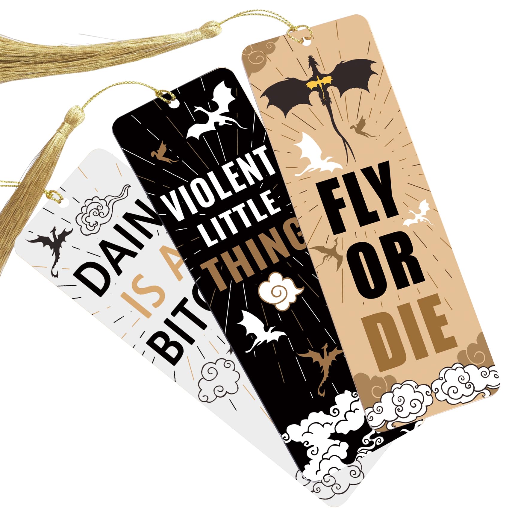 Dragon Acrylic Bookmarks, Bookish Merch Book Lovers, Unique Bookmark for Men, Page Markers Reading Accessories - Set of 3