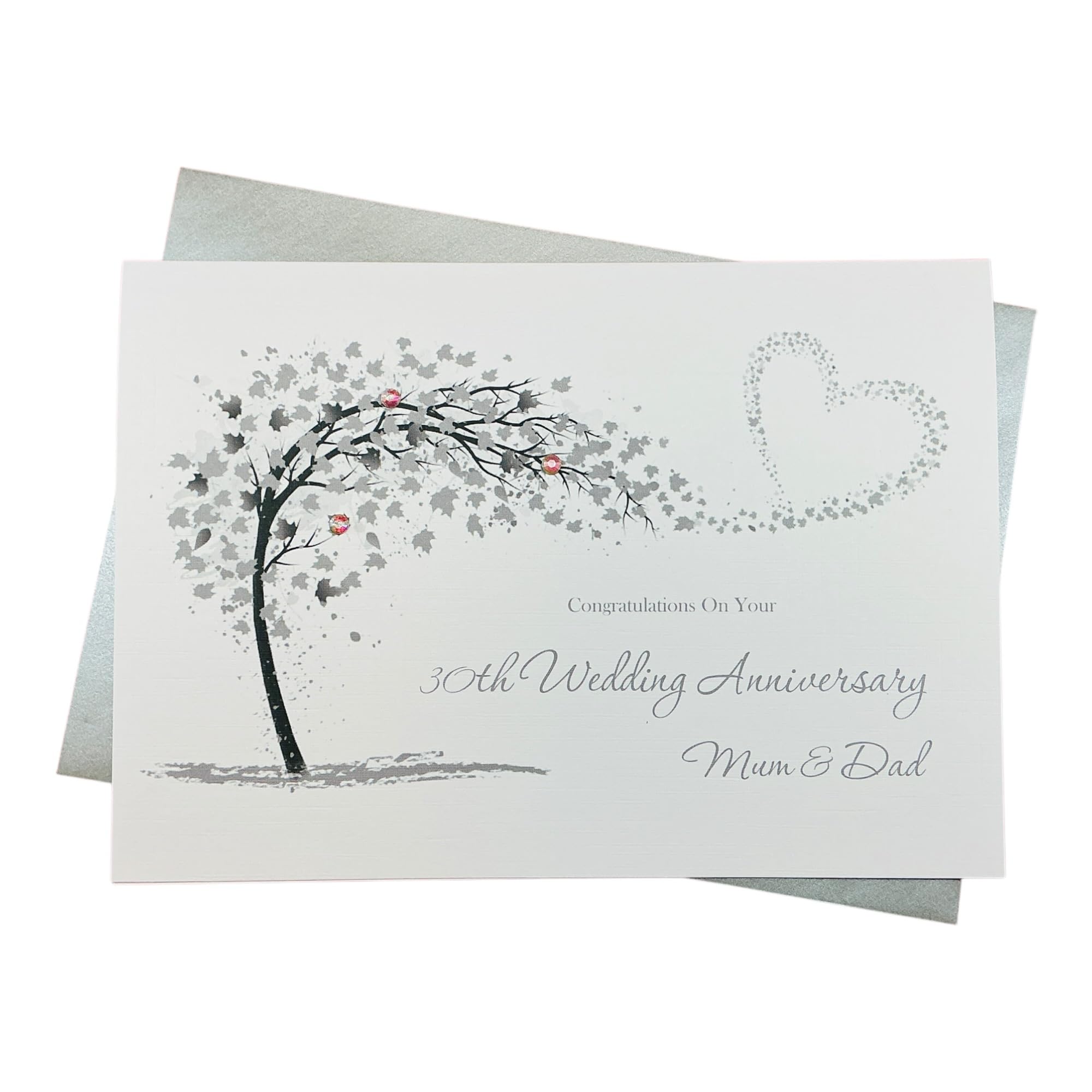 Mum & Dad 30th Wedding Anniversary Card Personalised Pearl 30 Years – SH 30 — image 1
