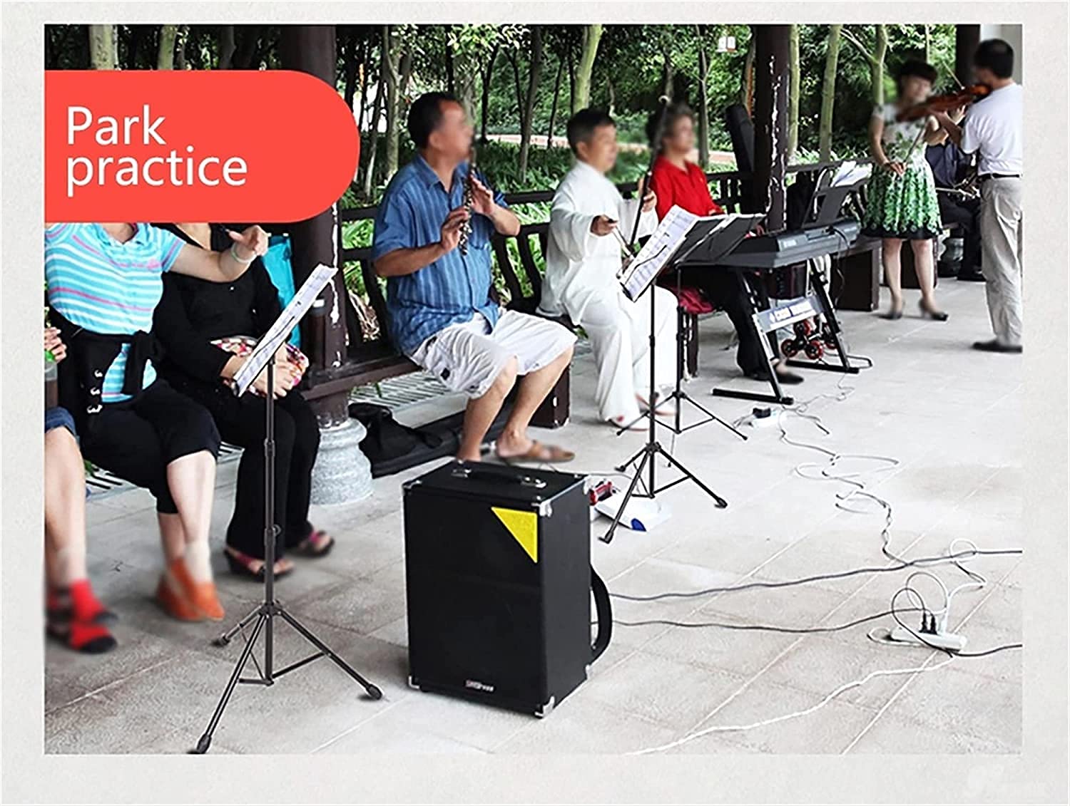 Notenständer Notenständer standabläufige höhenverstellbare Orchester Musik Stehen Portable Home Music Stand Gitarre Violin Musik Stehen(Black)