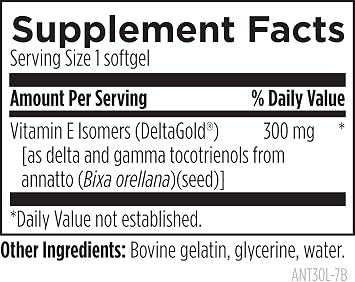 Designs for Health Annatto-E 300mg Tocotrienols Vitamin E - Delta + Gamma Tocotrienols to Support Heart Health, Eye Health, Healthy Aging - DeltaGold Antioxidants Supplement (60 Vitamin E Softgels)