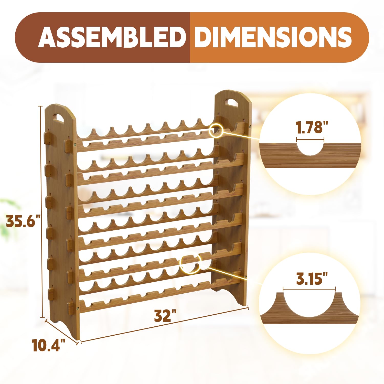 Ruichang Wine Rack 54 - Bamboo Wine Storage -6 Ruichang Wine Rack 54 - Bamboo Wine Storage -6