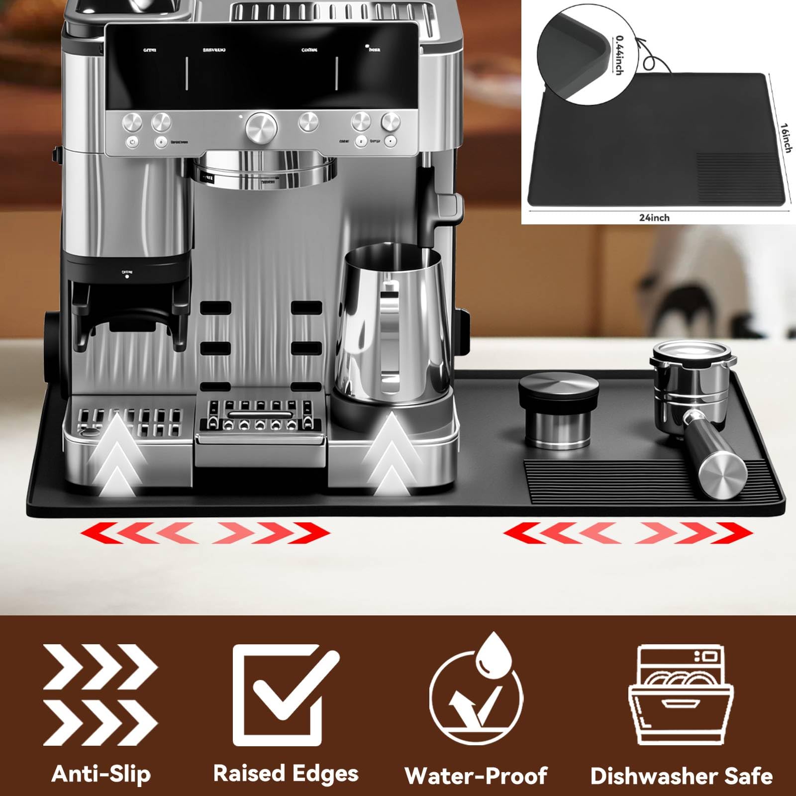 Podstawa, górna podkładka maszyny i podkładka podstawy do akcesoriów Ninja Luxe, ekspres do espresso ES601 i ES701