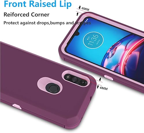 Miniatura 5 de Funda para Moto E, Motorola E (2020), protección contra caídas, agarre de absorción de polvo de cuerpo completo, parachoques de plástico, TPU de 3