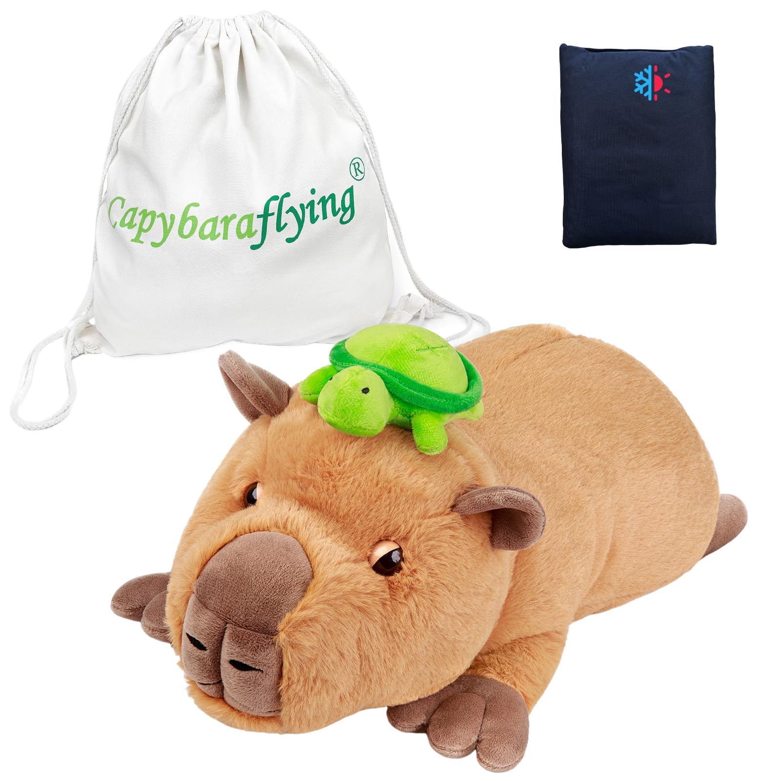 capybaraflying Weighted Turtle Capybara Plush Toy 21in