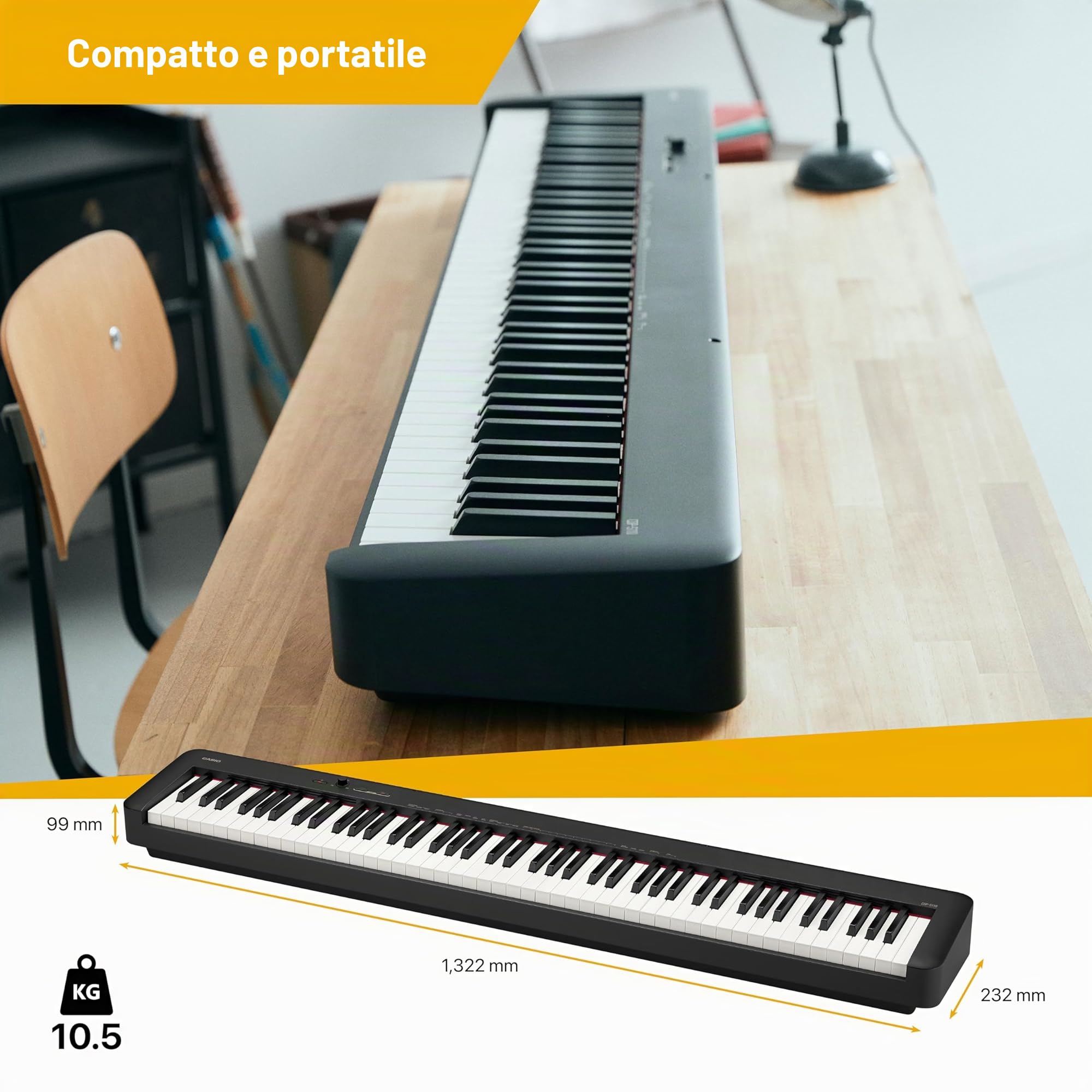 Casio CDP-S110BK Pianoforte digitale 88 tasti pesati